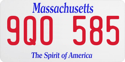 MA license plate 9QO585