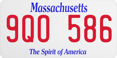 MA license plate 9QO586