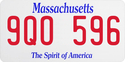 MA license plate 9QO596