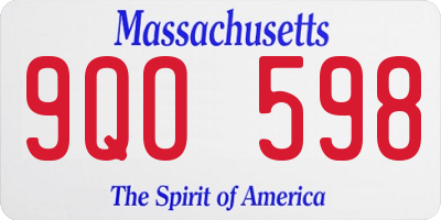 MA license plate 9QO598