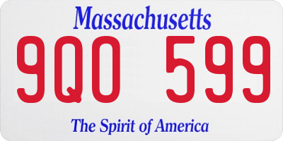 MA license plate 9QO599