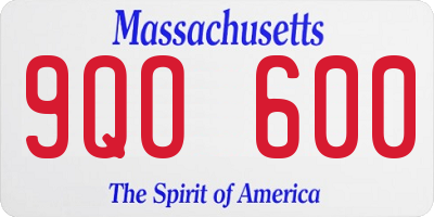 MA license plate 9QO600
