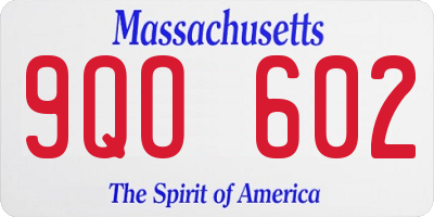 MA license plate 9QO602