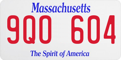 MA license plate 9QO604