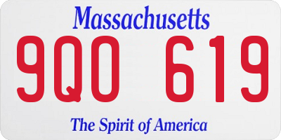 MA license plate 9QO619