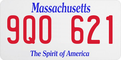 MA license plate 9QO621