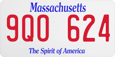 MA license plate 9QO624