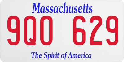 MA license plate 9QO629
