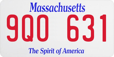 MA license plate 9QO631