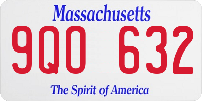MA license plate 9QO632