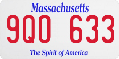 MA license plate 9QO633