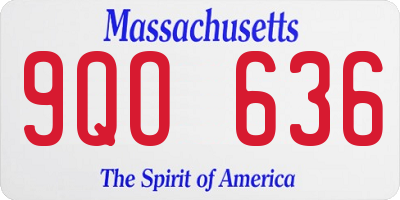MA license plate 9QO636