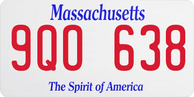 MA license plate 9QO638