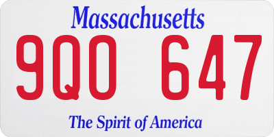 MA license plate 9QO647