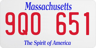 MA license plate 9QO651