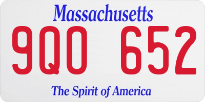 MA license plate 9QO652