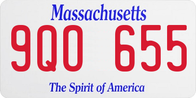 MA license plate 9QO655