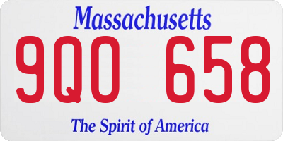 MA license plate 9QO658