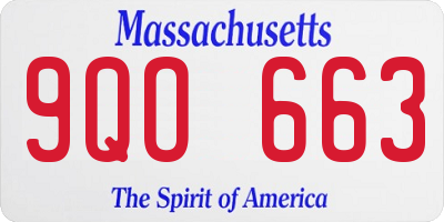 MA license plate 9QO663