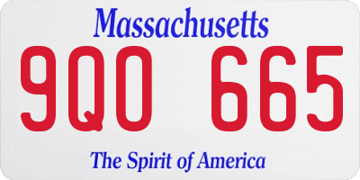 MA license plate 9QO665