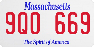 MA license plate 9QO669