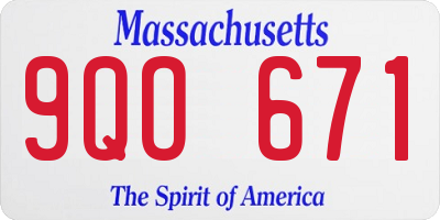 MA license plate 9QO671