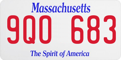 MA license plate 9QO683