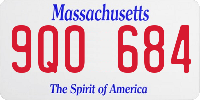 MA license plate 9QO684