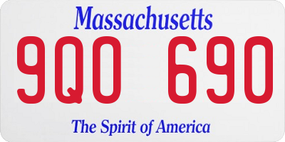 MA license plate 9QO690