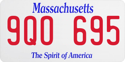 MA license plate 9QO695