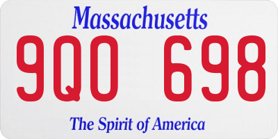 MA license plate 9QO698