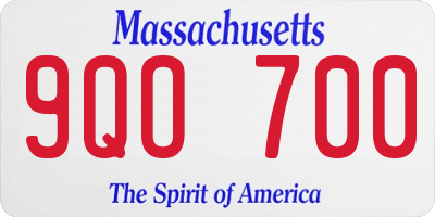 MA license plate 9QO700