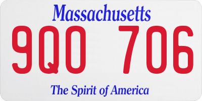 MA license plate 9QO706