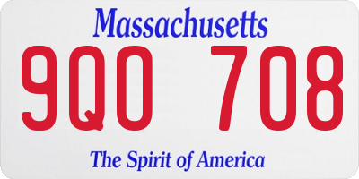 MA license plate 9QO708
