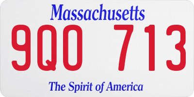 MA license plate 9QO713