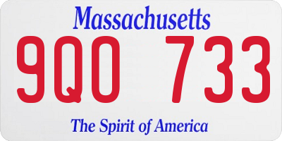 MA license plate 9QO733