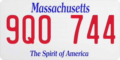 MA license plate 9QO744