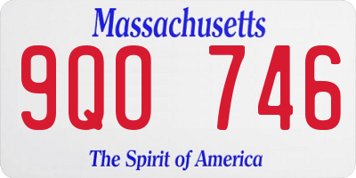 MA license plate 9QO746