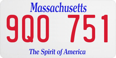 MA license plate 9QO751