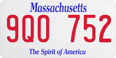MA license plate 9QO752
