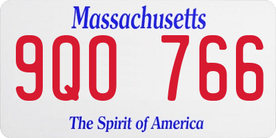 MA license plate 9QO766
