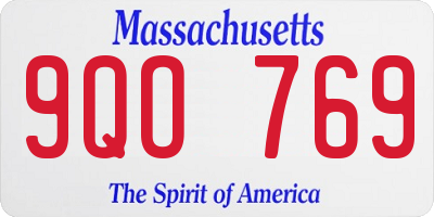 MA license plate 9QO769