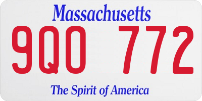 MA license plate 9QO772