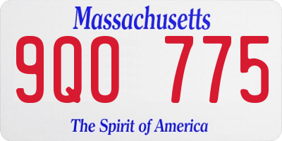 MA license plate 9QO775