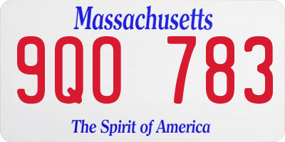 MA license plate 9QO783