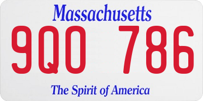 MA license plate 9QO786