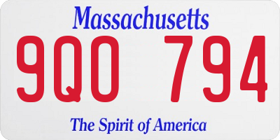 MA license plate 9QO794