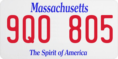MA license plate 9QO805