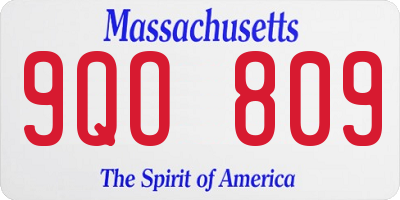 MA license plate 9QO809