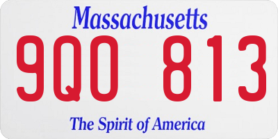 MA license plate 9QO813